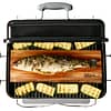 Weber Go-Anywhere Charcoal Grill Black Top View Fish