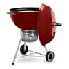 Weber 22 Inch Premium Kettle Red Side View 1 Hanging Lid
