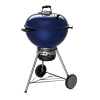 Weber 22 Inch Master-Touch Kettle Deep Ocean Blue Side View 1 Closed