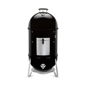 Weber 18 Inch Smokey Mountain Cooker Smoker Black Front View Closed